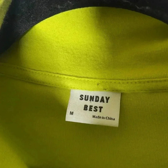 Sunday Best Besthug Lime Green Monarch 1/2 Zip Longsleeve Crop in Size Medium - Picture 7 of 8